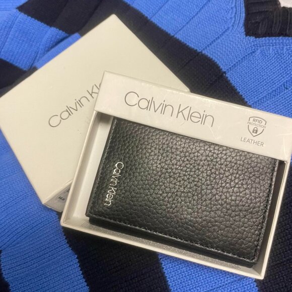 Calvin Klein Genuine Leather Wallet with Box NWT - Picture 1 of 4